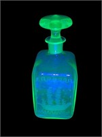 Uranium Vaseline etched Glass decanter ship
