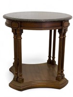 Round Table w/ Shelf Base Marble Style Top