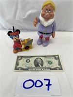 Mickey Toy and Vintage 7 Dwarfs Figurine