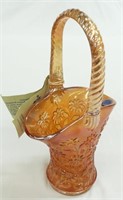 Imperial Carnival Glass Rubigold Basket