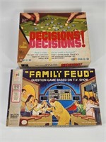 DECISIONS AND FAMILY FUED BOARD GAMES