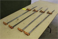 (4) Jorgensen 36" Steel Bar Clamps