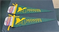 Two (2) New McDaniel College Pennants