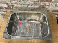 New, stainless steel 2 hole single bowl sink