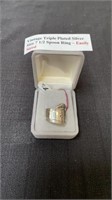 Vintage triple plated silver size 7.5 spoon ring