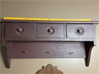 27"x 14 x 7  coat rack Shelf w 3 drawers