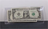 2 Santa Claus Dollar Bills - Thin Removable Santa