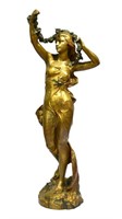 Art Nouveau Bronze Figure of Girl