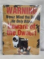 5 metal warning beware of owner signs