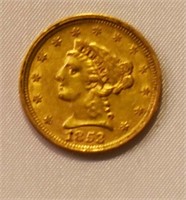 1853 GOLD LIBERTY HEAD 2 1/2 DOLLAR COIN