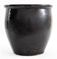 Chinese Black-Glazed Ceramic Tree Pot