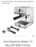 Gevi Espresso Maker 15 Bar with Milk Frother