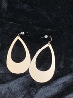 Cream beige faux leather earrings