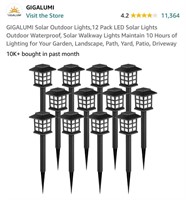 GIGALUMI Solar Outdoor Lights, 12 Pack LED Solar