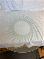 Large 21" Starburst Glass Serving Tray