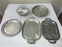 Silver Plate Serving Trays/Platters/More