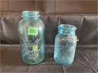 pair of Ball mason jars