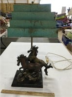 Vintage Horse lamp 21in tall