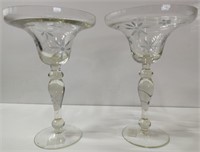 2 Large Cornflower Candlestick Holders