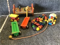 Old Fisher Price Playskool and Wood Toys Bundle