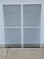 Two White Trim Screen door Inserts 30-7/8 Inches