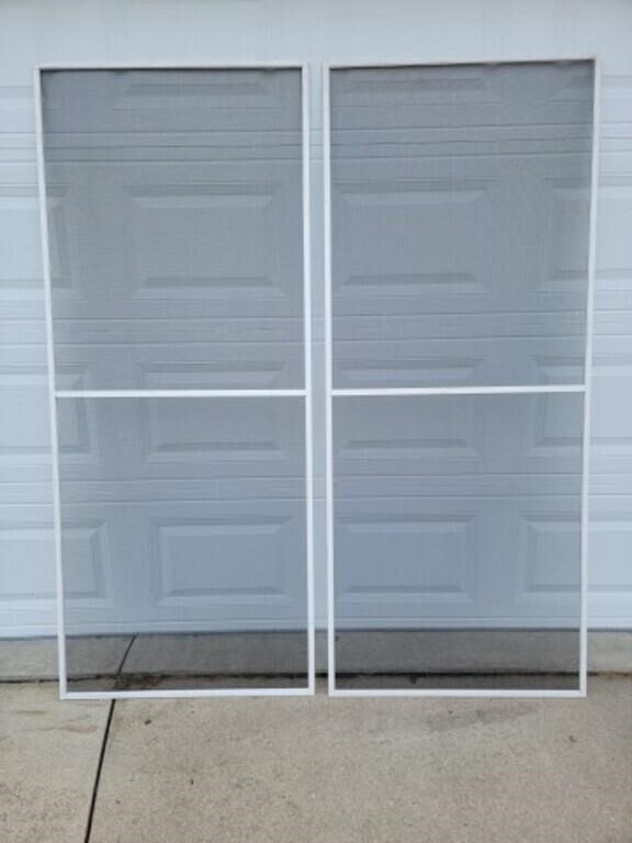 Two White Trim Screen door Inserts 30-7/8 Inches