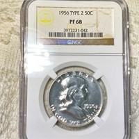 1956 TY2 Franklin Half Dollar NGC - PF68