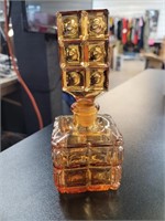 Vintage amber glass perfume bottle