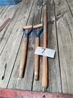 1 - 46.5" Shovel Handle; 2-24" Shovel Handle