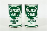2 QUAKER STATE MOTOR OIL IMP QT CANS
