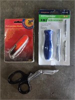 Pocket Knife, 4-In-1 Screwdriver, Fabric Scissors