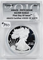 2010-W  $1 Silver Eagle   ANACS PR-70 DCAM