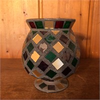 Mosaic Glass Vase with Potpourri
