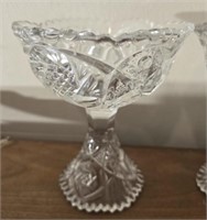 Pair of crystal footed decor