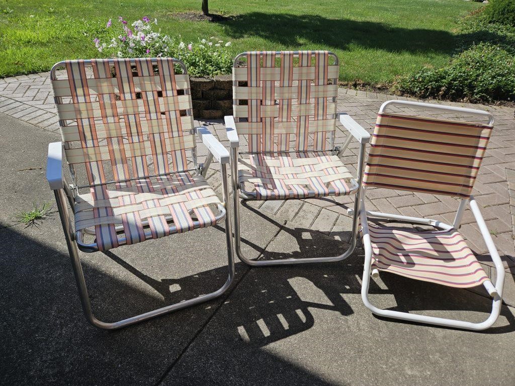 2 Aluminum Chairs & Beach Chair