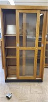 Oak cabinet  46 x 16 x 7 ft. With 5 shelves and 2