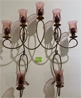 K - MCM GOLD ROPE STYLE CANDLE WALL SCONCE