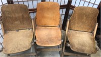 (3) Antique Wooden Folding Chairs