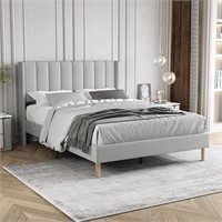 SEALED-Upholstered Platform Bed Frame Full Size wi