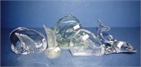 Five various Dolphin paperweights