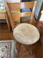 2qty Wood Upholstered Bar Stools