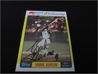 1982 TOPPS HANK AARON AUTOGRAPH RCA COA