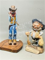 2 resin cowboy figurines
