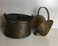 Brass Pot and Shell Design Basket