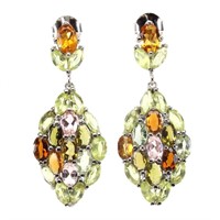 Natural Citrine Peridot Tourmaline Earrings