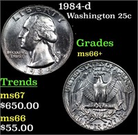 1984-d Washington Quarter 25c Grades GEM++ Unc