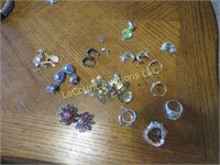 assorted costume jewelry rings earrings
