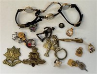 MILITARY BADGES, PINS AND WATCHES