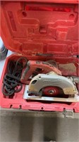 MILWAUKEE ELECTRIC CIRCULAR SAW IN RED CASE