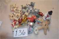 GALLON BAG OF VINTAGE CHRISTMAS ITEMS, ORNAMENTS